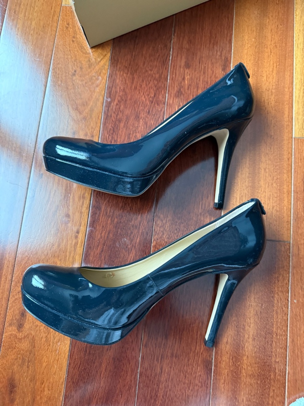 Michael Kors Navy Patent Leather Platform Pumps